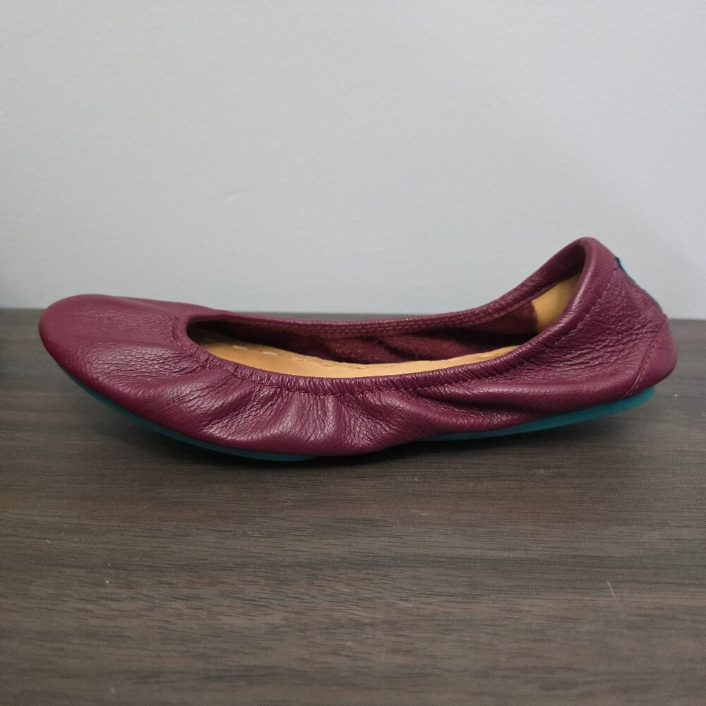 Tieks by Gavrieli Women's 7 Burgandy Leather Slip On Everday Ballet Flats Shoes